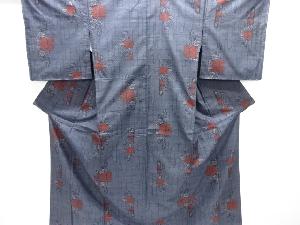 クリスマスセール大特価品　未使用品　草花模様織り出し本場泥大島紬着物(5マルキ)(韓国産)